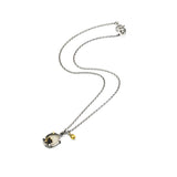 Tree of Life dendritic quartz pendant necklace with yellow sapphire on sterling silver chain