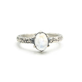 Elegant Oval Moonstone Ring Handcrafted Sterling Silver
