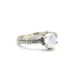 Elegant Oval Moonstone Ring Handcrafted Sterling Silver