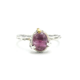 Oval Cabochon Ruby Ring  Sterling Silver Bezel and Prongs Setting Free Resizing