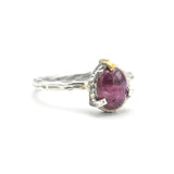 Oval Cabochon Ruby Ring  Sterling Silver Bezel and Prongs Setting Free Resizing