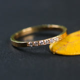 18k yellow gold band with diamond 1.5 mm eternity ring