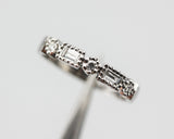 Diamond princess and round shape wedding ring with white gold flat band