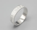 White gold ring 4 mm rectangle 18k gold with texture design, wedding rings, promise rings, for her, gold wedding, white gold, mens weddings