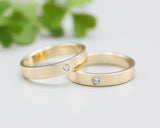 Set of his and her wedding bands ring in 18k gold in high polished band