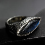 labradorite ring, blue labradorite ring, large labradorite ring, labradorite silver ring, statement ring, huge ring, chunky ring