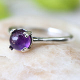 Amethyst sterling silver ring - Metal Studio Jewelry
