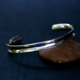 Modern simple cuff men bracelet sterling silver - Metal Studio Jewelry