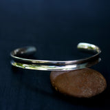 Modern simple cuff men bracelet sterling silver - Metal Studio Jewelry