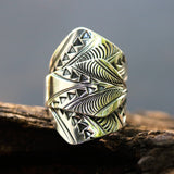 adjustable silver ring, silver ring, sterling ring, wrap ring, engraved ring, simple ring, boho ring, boho jewellery - Metal Studio Jewelry