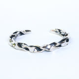 Sterling silver cuff bracelet twist and braid design - Metal Studio Jewelry
