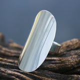 Silver ring, adjustable ring, sterling silver ring, personalized ring, large silver ring, shield ring, statement ring, simple ring - Metal Studio Jewelry