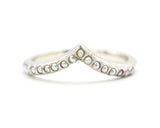 Sterling silver with hammer texture design band ring with tiny 15 freshwater pealrs on the center