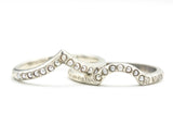 Silver hammer texture design band ring with tiny 15 freshwater pearls set with silve line texture design band ring with tiny 7 pearls