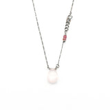 Pear faceted shape Rose quartz pendant neckalce and multi pink sapphire with sterling silver chain