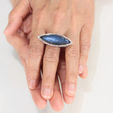 labradorite ring, blue labradorite ring, large labradorite ring, labradorite silver ring, statement ring, huge ring, chunky ring
