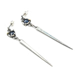 Oval faceted blue kyanite earrings with silver stick on sterling silver stud style
