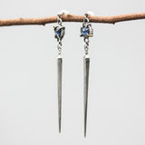 Oval faceted blue kyanite earrings with silver stick on sterling silver stud style