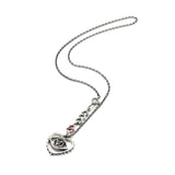 'The eye of Love' Sterling silver necklace in heart and The third eyes shape with Pink Spinel, oval Pink Sapphire secondary