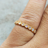 18k gold wedding band, moonstone wedding band, moonstone eternity band, gold wedding band, gold eternity band