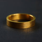 Simple wedding band,5.0 mm rectangle 22k gold ring