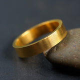 Simple wedding band,5.0 mm rectangle 22k gold ring