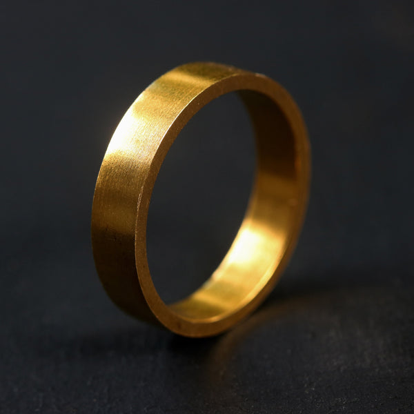 Simple wedding band,5.0 mm rectangle 22k gold ring