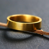 Simple wedding band,5.0 mm rectangle 22k gold ring