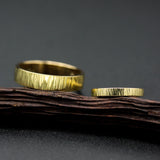 wedding rings set, Gold ring, 18k gold ring, texture design, wedding rings, promise rings, for her, gold wedding, Yellow gold