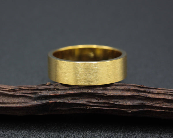 Simple wedding band,6.5 mm rectangle 18k gold ring, gold ring, 18k gold ring, wedding band ring, simple ring, wedding band