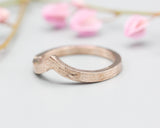 Rose gold crown design ring with wood texture band, rose gold ring, Rose gold wedding, Engagement Ring, promise ring, wedding ring