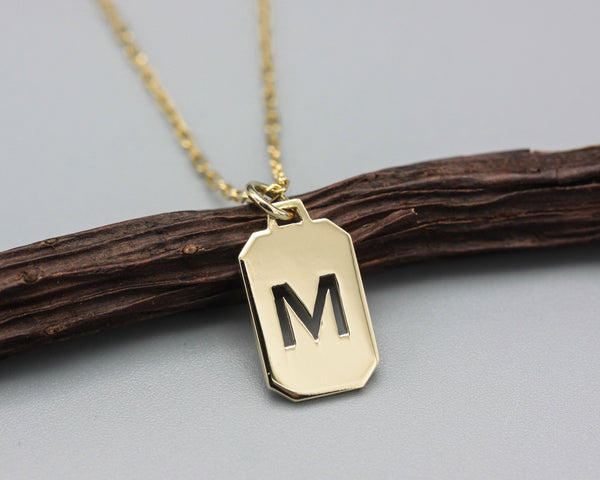 Alphabet letters, Personalized name pandant with 14 k gold, Alphabet Pendant Charm with gold chain necklace