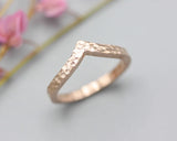 Rose gold crown design ring with hammer texture band, rose gold ring, Rose gold wedding, Engagement Ring, promise ring, wedding ring