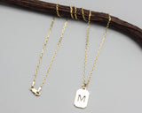 Alphabet letters, Personalized name pandant with 14 k gold, Alphabet Pendant Charm with gold chain necklace