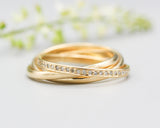 Trio Rolling Ring 18k gold band with diamonds