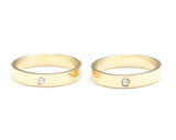 Set of his and her wedding bands ring in 18k gold in high polished band