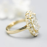 Oval Brilliant Lab diamond ring in prongs setting with 18k gold high polish band