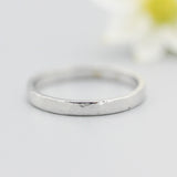 White Gold Ring with hammer texture band