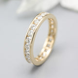 18k yellow gold band with diamond full eternity ring