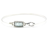 Paraiba Kyanite bangle bracelet in silver bezel setting with sterling silver high polish finished band