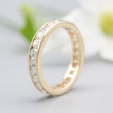 18k yellow gold band with diamond full eternity ring