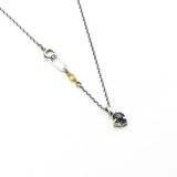 Elegant Grey Spinel Pendant Necklace Sterling Silver Bezel and Prong Setting on 17 inches Chain