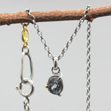 Elegant Grey Spinel Pendant Necklace Sterling Silver Bezel and Prong Setting on 17 inches Chain