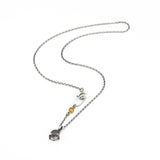 Violet Spinel Pendant Necklace Sterling Silver Bezel and Prong Setting