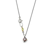 Elegant champagne spinel pendant necklace features a precision sterling silver bezel and prong setting