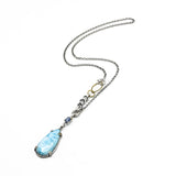 Mystical Teardrop Larimar & Blue Kyanite Pendant Necklace