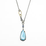 Mystical Teardrop Larimar & Blue Kyanite Pendant Necklace
