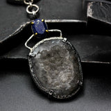 Enchanted Druzy Quartz and Gemstone Pendant Necklace A Symphony of Earth and Sky