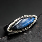 labradorite ring, blue labradorite ring, large labradorite ring, labradorite silver ring, statement ring, huge ring, chunky ring