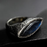 labradorite ring, blue labradorite ring, large labradorite ring, labradorite silver ring, statement ring, huge ring, chunky ring